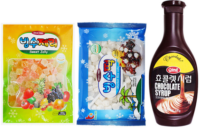 빙수떡 200g +빙수제리 150g +초코시럽 530g, 1개