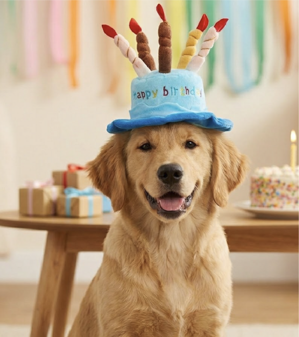 hybe 강아지 생일 케이크 장난감, 1개, 블루