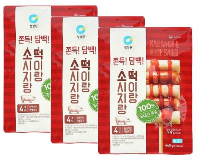 청정원 소떡소떡 소시지랑 떡이랑 440g 3개