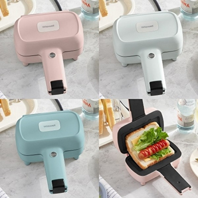 위즈웰 설레임 샌드위치메이커 식빵 1장 간식 샌드위치 만들기 기계 캠핑 핫도그 파니니 그릴