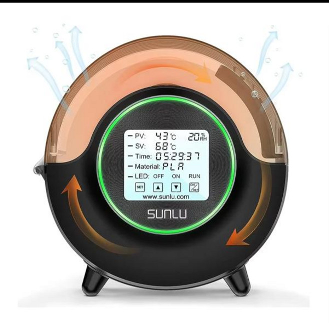 SUNLU S2 필라멘트 건조기 360 빠른 가열 LED 터치스크린 최대 온도 최대 70도 3D 프린팅 재료용 C, [02] Black