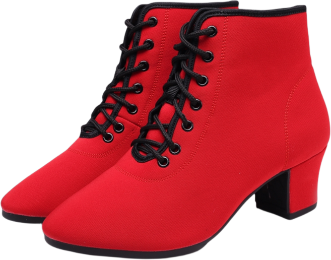 하이탑 옥스포드 댄스화 레드 블랙 투톤 러버솔, 235, 빨간색