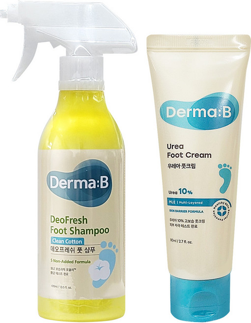 더마비 데오프레쉬 풋샴푸 400ml+ 우레아 풋크림 80ml 2종세트