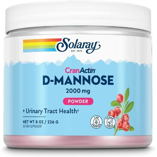 Solaray D-Mannose with CranActin 크랜베리 AF 추출물 파우더 226g 건강한 요로보조제 30회 제공량 8oz - 쿠팡