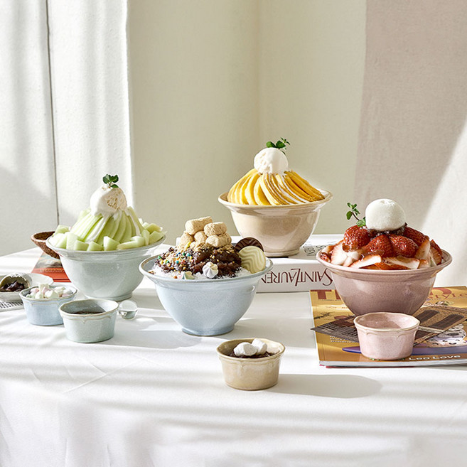 유포코리아 스노아 빙수그릇 볼 (4color) / 미코 카네사다, 빙수볼(소다블루)