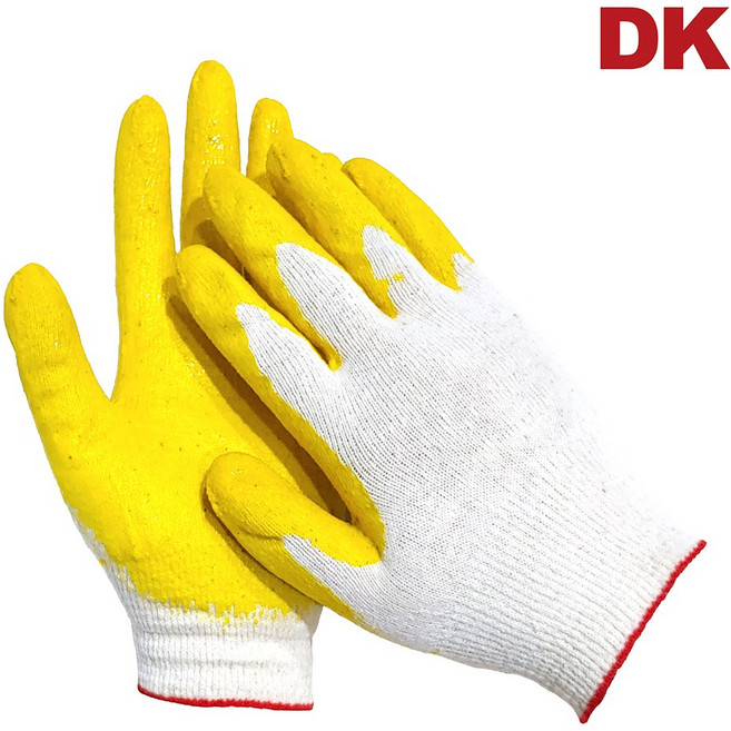 DK 황코팅장갑 13G 개별포장 100켤레, 노랑색, 100개