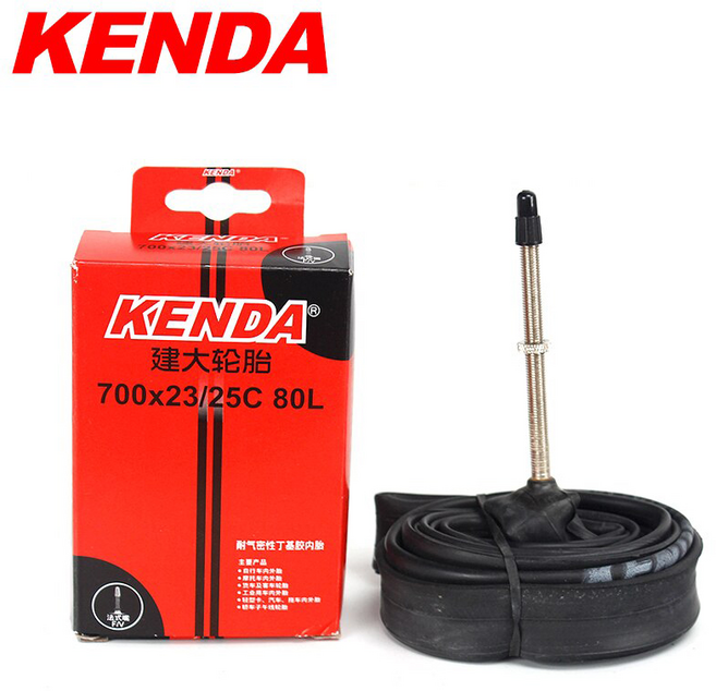 켄다튜브 700X23/25 프레스타밸브(Presta) 80mm 로드 자전거 튜브 1+1 (2EA), 2개