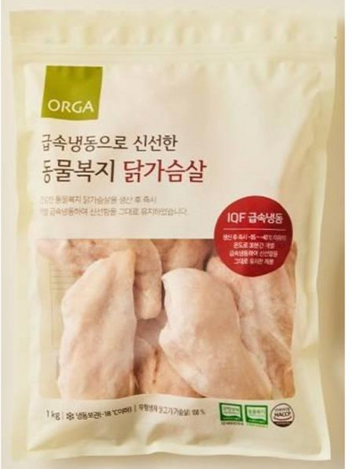 ORGA 급속냉동으로 신선한 동물복지 닭가슴살 (1kg), 16개