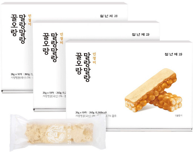 말랑말랑 꿀오랑 인절미, 3개, 260g
