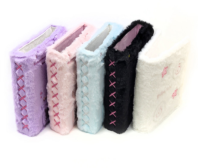 팬아저씨 포카 하트 털바인더북 퍼플 속지포함 6공 포카바인더, 20장포함, 보아털 바인더북(베이지핑크) 속지포함