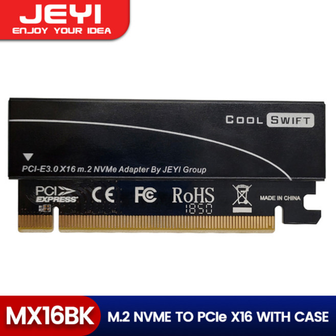 JEYI M.2 NVMe-PCIe 4.0 x16 어댑터 M.2 NVMe SSD-PCI-e 4.0 확장 카드 2280604230 솔리드 스테이트 드라이브, 06 MX16BK