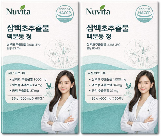 옵션확인) 닥터파이토 파이토블락 코엔삼백초 | 삼백초 추출물 알약 식약청인증, 2개, 60정