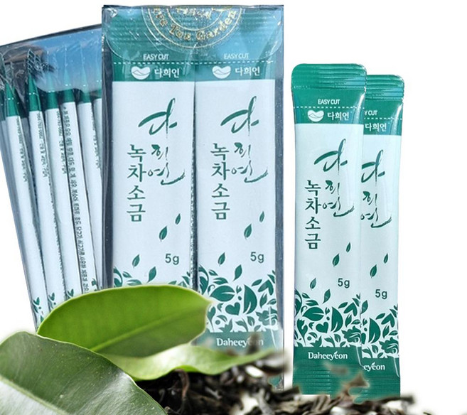 다희연 녹차소금 5g x 20포 제주도 잎차 천일염 응융 소금 가루녹차 제주녹차소금 녹차소금분말가루, 상품  5g x 20포, 1개
