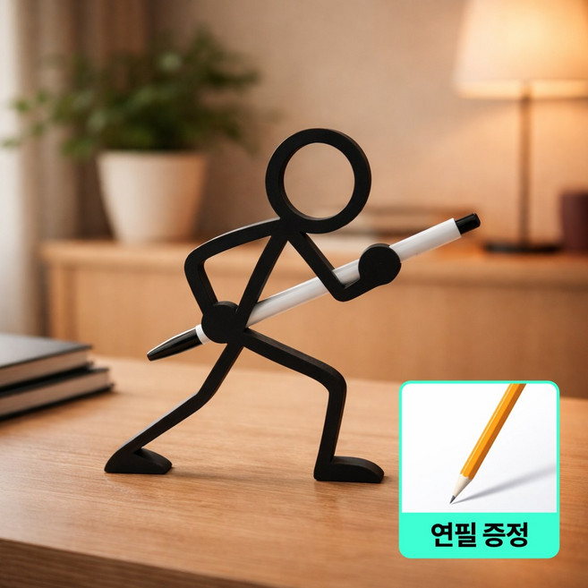 [MSMULTIVERSE] 데스크픽 액션 피규어 재미있는 책상 데스크 정리 장식 인테리어 연필 펜 꽂이, 1세트, 블랙 전사