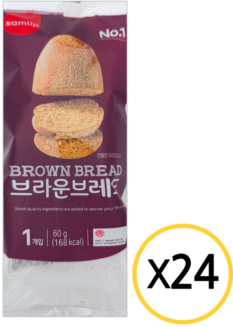 삼립 브라운브레드, 24개, 60g