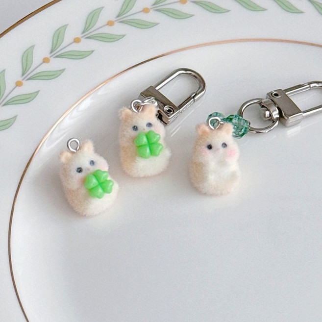 쁘띠 햄찌 키링 열쇠고리 키홀더 햄스터 동물 후로킹, 쁘띠 햄찌 키링 ( 부착 ), 핸드폰줄
