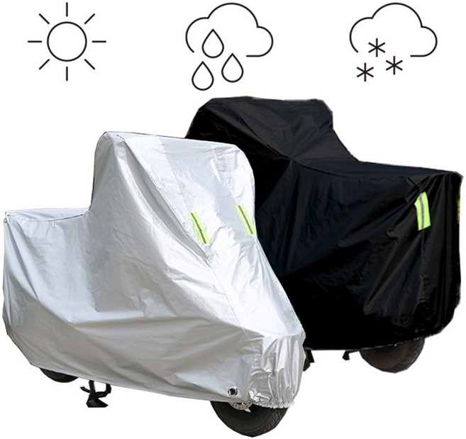오토바이 방수커버 바이크 전차종 덮개 방한 UV차단 먼지 레인 커버, M사이즈-블랙
