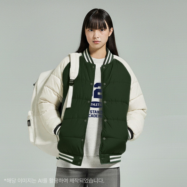 유솔 라글란 다운 야구점퍼 ULJD25TY1 _애플아울렛