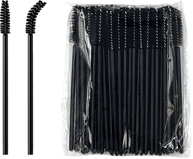 뽀아샵 일회용 눈썹 마스카라 스크류 브러시 J-J028, 50개, 블랙
