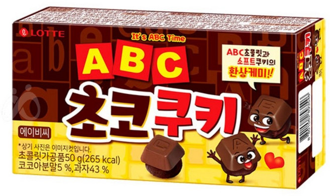 롯데웰푸드 ABC 초코 쿠키, 50g, 4개