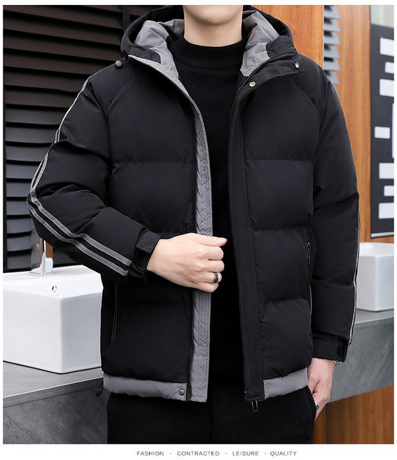 ANYOU 남성 가을 겨울 오리털패딩 솜옷 두꺼운 자켓 남성코트 따뜻한 점퍼