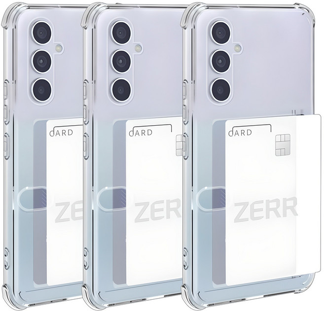 STONESTEEL 1+1+1 갤럭시 S23 FE 옆으로 슬라이드 카드 수납 투명 범퍼 젤리 케이스