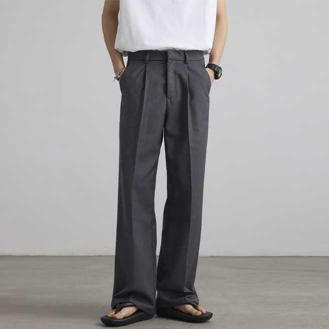 남자 와이드 슬랙스 하이웨이스트 정장바지 세미와이드 팬츠