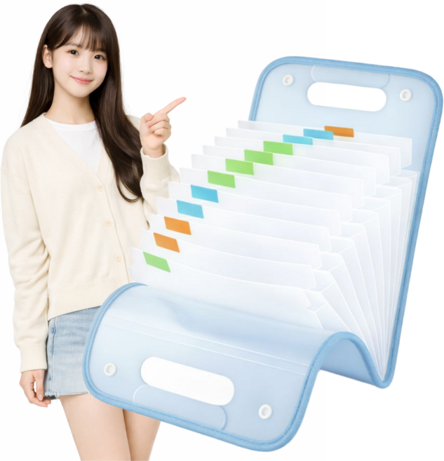 아코디언 파일 가방, 블루, 1개