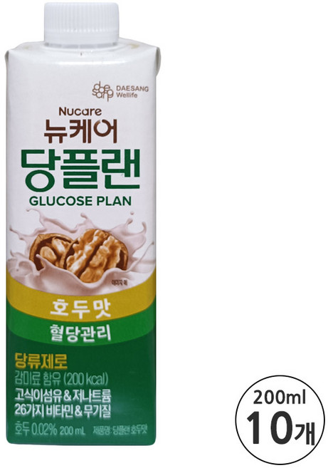 대상웰라이프 뉴케어 당플랜 당뇨환자영양식, 200ml, 10개