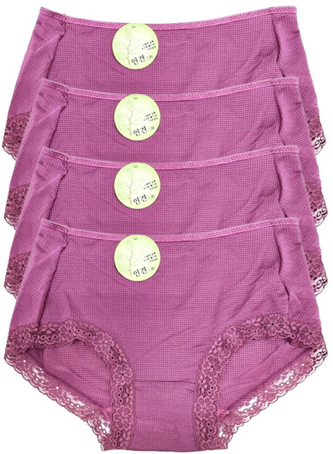 인유어스 여성용 할머니 레이스 인견팬티 빅사이즈 편한 팬티 4종세트 90~105 86