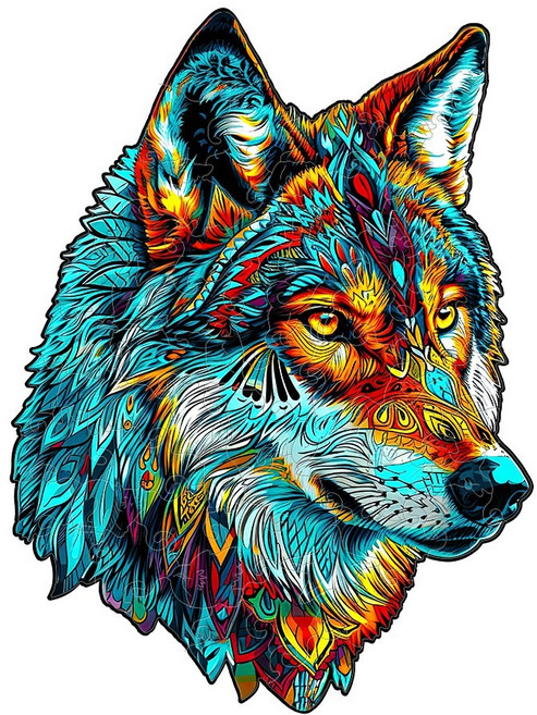 나무 퍼즐 늑대 그림 선물 상자 절묘한 선물 불규칙한 동물 모양 퍼즐 맞춤형 독특한 선물 가족 상호 작용, H419-A5