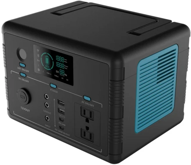 500Wh~2000W 출력 USB Type-C DC AC 800W & 1500W 리튬 이온 배터리 탑재 휴대용 파워스테이션 (태양광, 01 Black