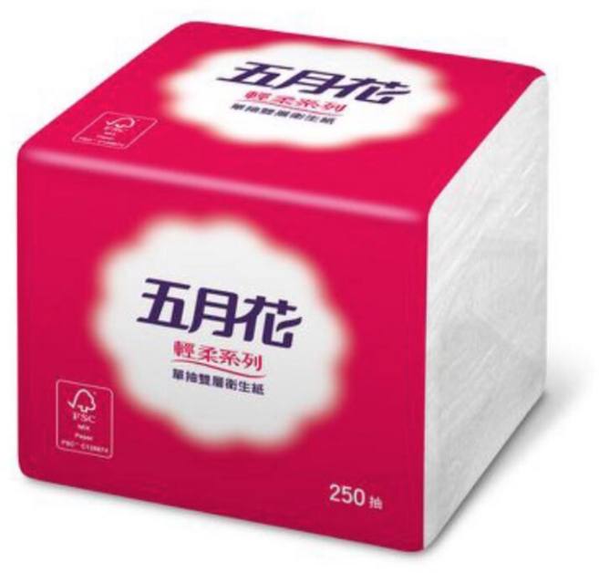 五月花 輕柔系列 單抽式衛生紙 250抽, 48個, 250張