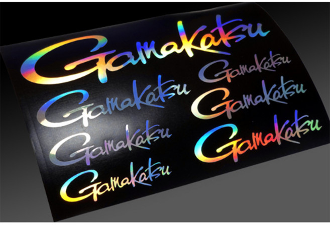 커팅 가마가츠 스티커 로고 홀로그램 낚시 스티커 7종 set 방수, 블랙 내부무광