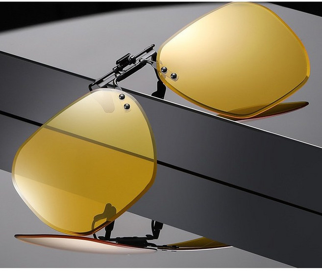 look&eye 야간용클립 야간운전안경 빛번짐차단 눈부심방지 플립업 선글라스