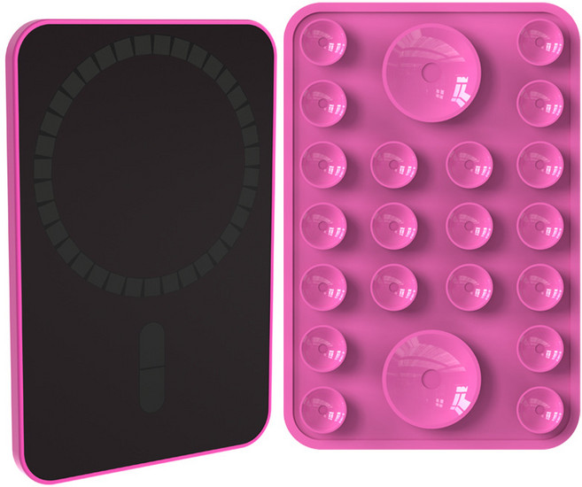 주포어유 맥세이프 강력한 흡착 문어 빨판 흡착패드, A타입 핫핑크o, 1개