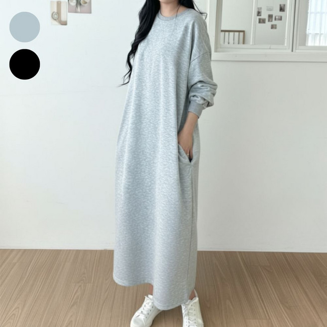 룸브리 긴팔 루즈핏 맨투맨 원피스