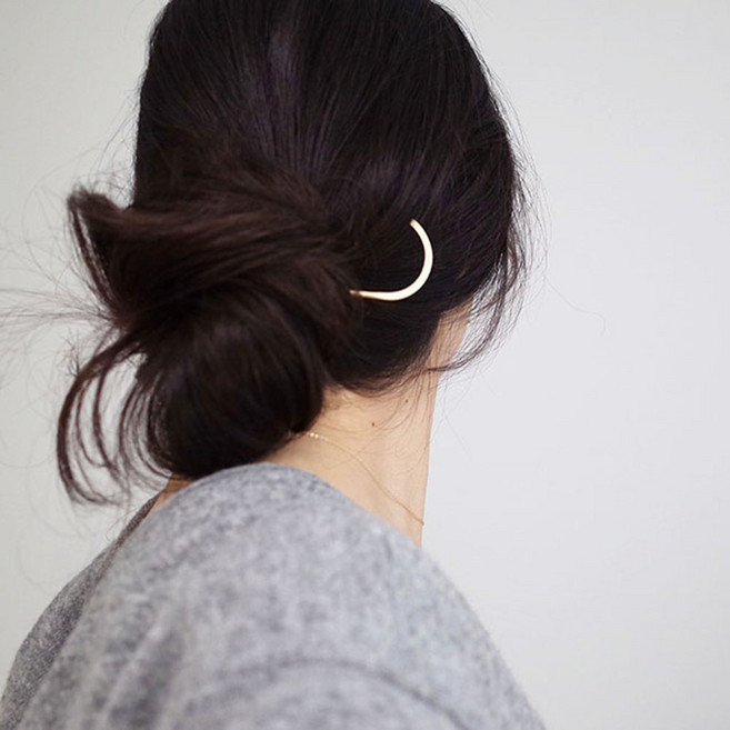 무광 메탈 데일리 심플 비녀 머리핀
