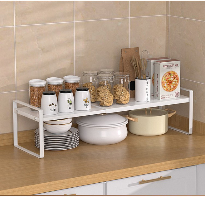 숭람 길이 조절 선반 거치대 싱크 하부장 선반 공간 분리 칸막이, 1개