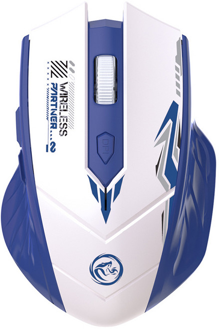 PYHO 고성능 쿨 게이밍 마우스 블루투스 USB 두 가지 모드 컴퓨터 주변기기, 블루, 블루투스 무선 무음 버튼