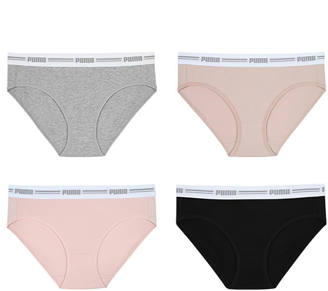 푸마바디웨어 빅사이즈 포함 여성용 에센셜 데일리 코튼 팬티 4종 세트