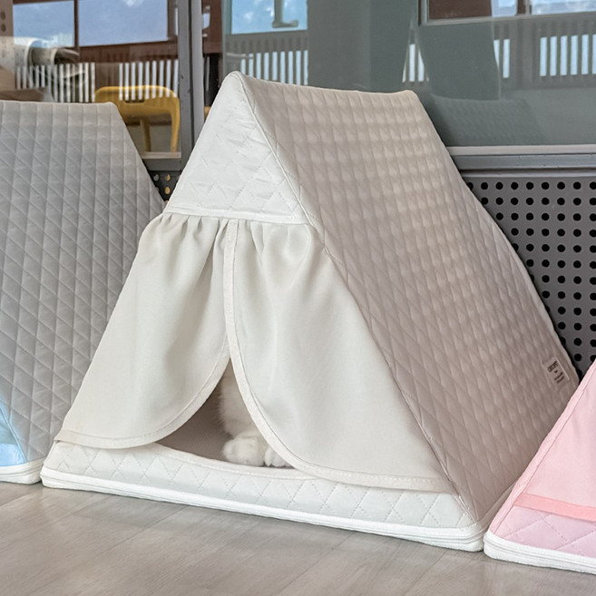 고양이집 숨숨집 스크래쳐 파스텔 쏙쏙 하우스, 1개, 아이보리