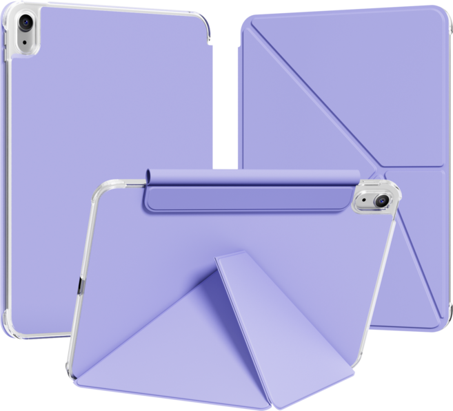 AOUB 아이패드 케이스 가볍고휴대성이 좋음 네 모서리 안티드롭 마그네틱 폴리오 펜슬 커버 태블릿PC 케이스, 제비꽃, 1개