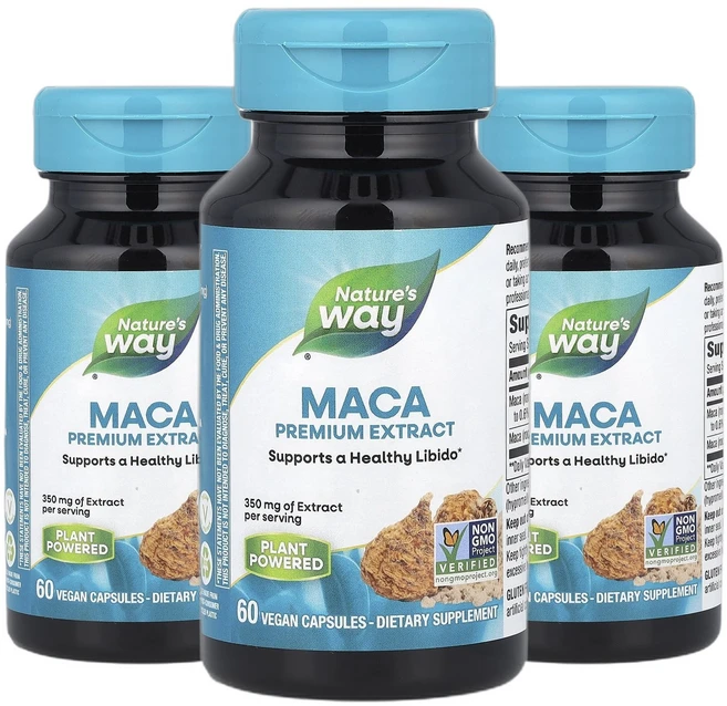 네이처스웨이 마카 MACA 프리미엄 추출물 350mg 베지 캡슐 60정 2+1, 3개 - 쿠팡