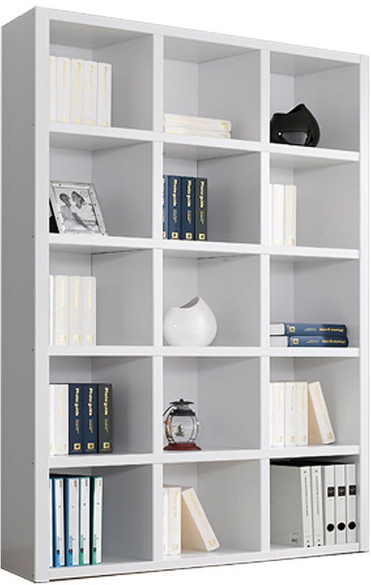 아미까쥬 오픈형 1200 5단책장 15칸책꽂이 완제품배송, 화이트
