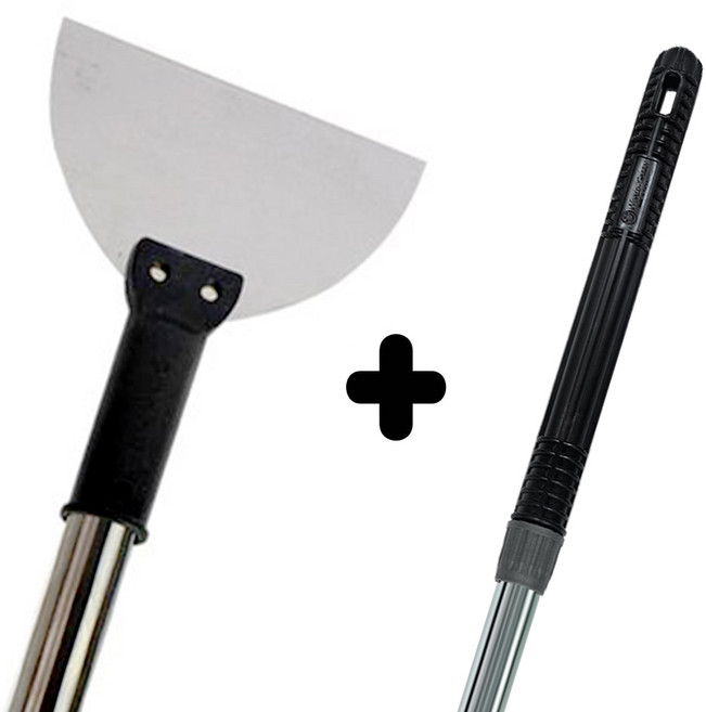 괴물 & 초대형 스크래퍼 헤라 (콘크리트 타일 스티커 제거 장판 바닥 이물질제거), 1개, 멀티헤라(대)16cm+롱스텐자루145cm