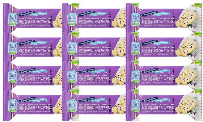 끼리 리얼스틱 치즈케익 30g 블루베리 12개