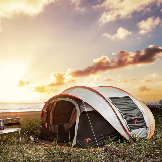 연필트리 텐트 팝업텐트 원터치텐트 자동텐트 피크닉텐트 그늘막텐트, 조이마스터 5-6인용 별패턴그레이