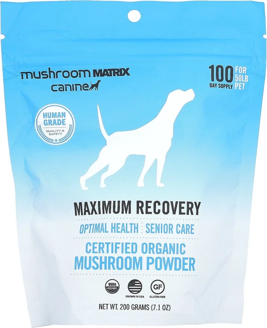 Mushroom Matrix Canine Maximum Recovery 유기농 인증 버섯 분말 50lb 반려동물용 강아지 및 고양이용 200g(7.1oz), MushroomMatrixCanineMaximumRec, 1개 - 쿠팡