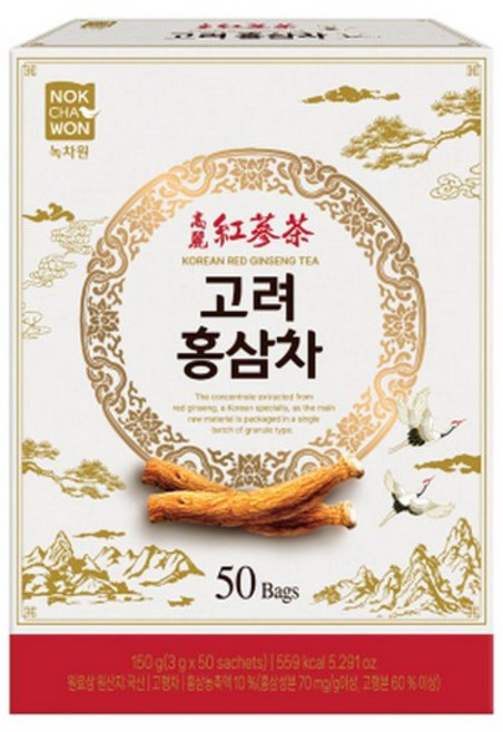 녹차원 고려홍삼차 기타차 50티백, 1개, 50개입